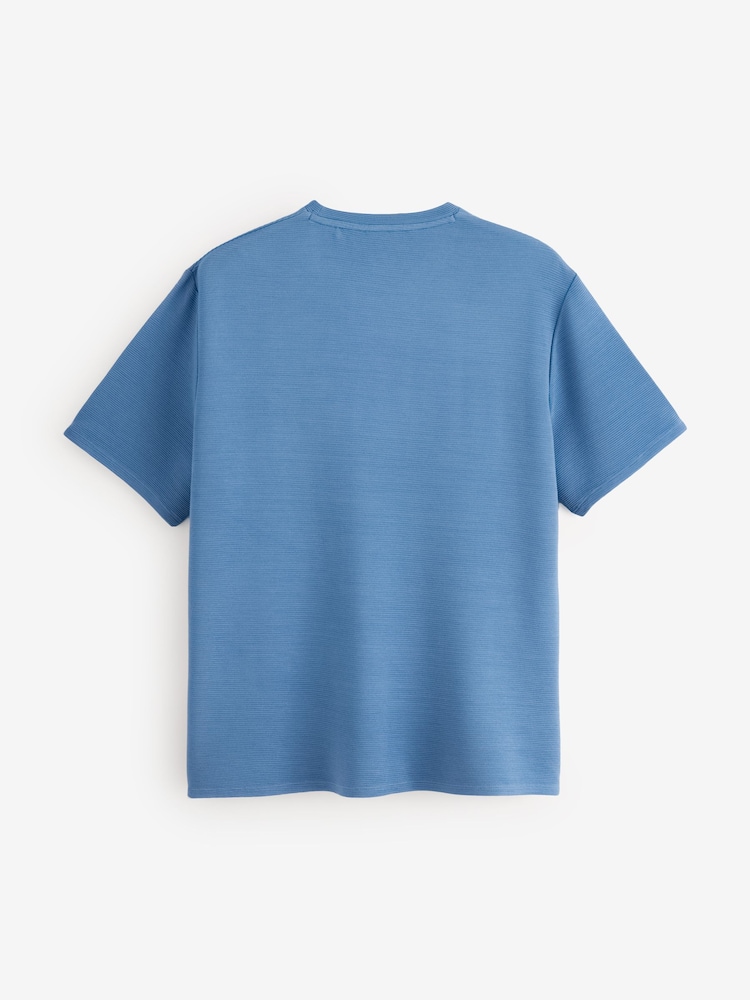 Blau - BOSS T-Shirt mit geripptem Logo - Bild 3 von 3