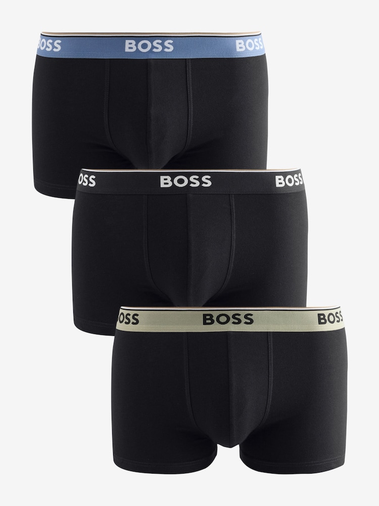 BOSS Black Power Logo Boxer Trunks 3 Pack - Image 1 of 5 BOSS Black Power Logo Boxer Trunks 3 Pack - Image 1 of 5