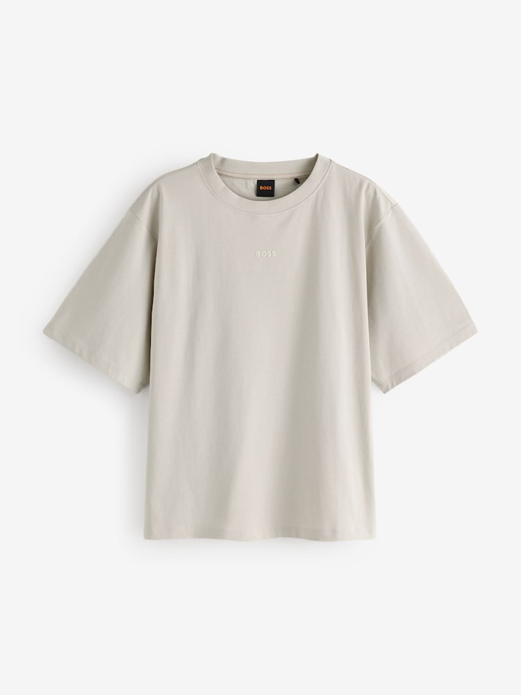 BOSS Natural Enis Short Sleeve Logo T-Shirt - Image 1 of 2 BOSS Natural Enis Short Sleeve Logo T-Shirt - Image 1 of 2
