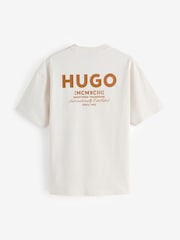 HUGO White Nalono Relaxed Fit Logo T-Shirt - Image 2 of 2