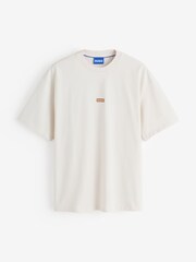HUGO White Nalono Relaxed Fit Logo T-Shirt - Image 4 of 5