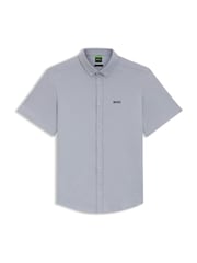 BOSS Grey Motion Cotton Regular Fit Short Sleeve Shirt - Image 1 of 1