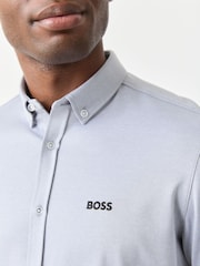 BOSS Grey Motion Cotton Regular Fit Short Sleeve Shirt - Image 3 of 3