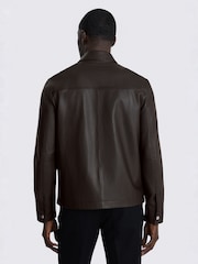 Ruskea - MOSS Nappa Zip Jacket - Kuva 2 / 4