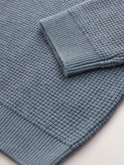 Blue Textured Knitted Crew Neck Jumper (3-16yrs) - Image 4 of 4