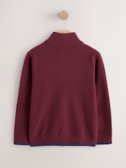 Plum Purple Long Sleeve Quarter Zip Knitted Jumper (3-16yrs) - Image 2 of 5