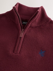 Plum Purple Long Sleeve Quarter Zip Knitted Jumper (3-16yrs) - Image 3 of 5