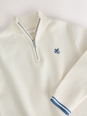 White Long Sleeve Quarter Zip Knitted Jumper (3-16yrs) - Image 7 of 8