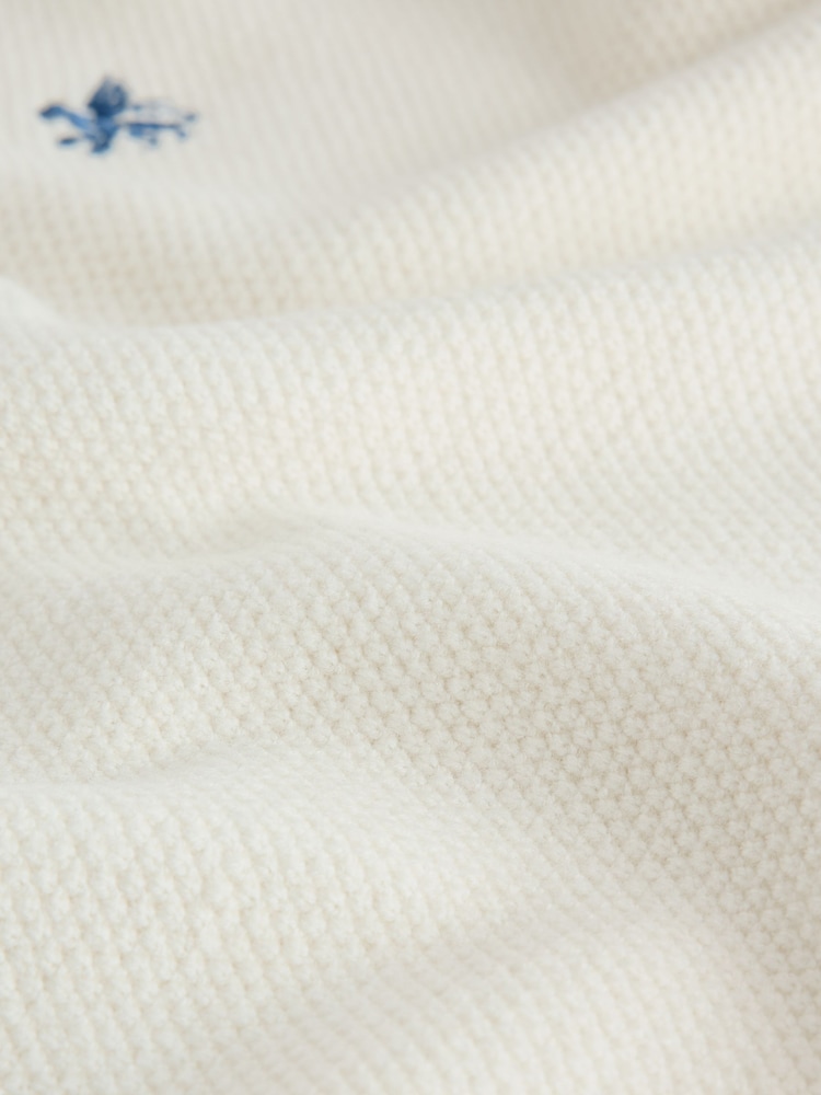 White Long Sleeve Quarter Zip Knitted Jumper (3-16yrs) - Image 8 of 8 White Long Sleeve Quarter Zip Knitted Jumper (3-16yrs) - Image 8 of 8
