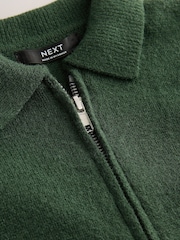 Dark Green Zip Through Cardigan (3-16yrs) - Image 4 of 4
