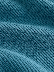 Blue Knitted Zip Neck Polo Shirt (3-16yrs) - Image 4 of 5