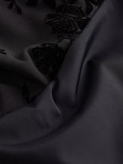 Black Flute Sleeve Flocked Bodysuit - Image 2 of 3