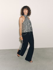 シルバー　スパンコール - Halter Neck Bodysuit - 画像 2 / 7