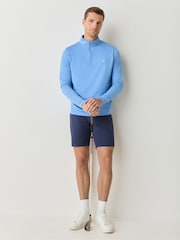 Peter Millar Blue Perth Melange Performance Quarter Zip Shirt - Image 2 of 5