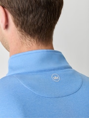 Peter Millar Blue Perth Melange Performance Quarter Zip Shirt - Image 5 of 5