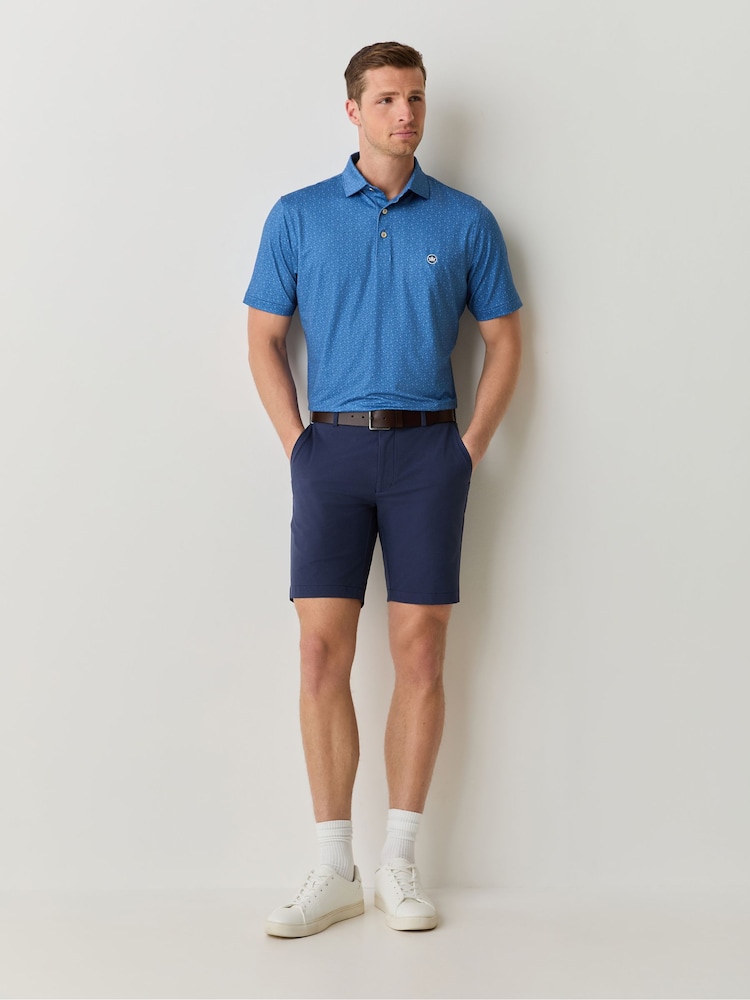 Peter Millar Blue Negroni Performance Sean Self Collar Jersey Polo Shirt - Image 2 of 6