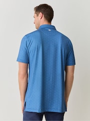 Peter Millar Blue Negroni Performance Sean Self Collar Jersey Polo Shirt - Image 3 of 6