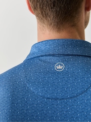 Peter Millar Blue Negroni Performance Sean Self Collar Jersey Polo Shirt - Image 5 of 6