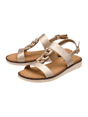 Lotus Gold Casual Wedge Sandals - Image 2 of 4