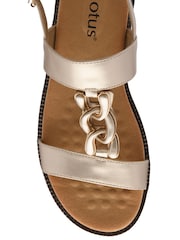 Lotus Gold Casual Wedge Sandals - Image 4 of 4