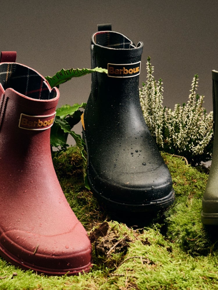 Barbour® Black Abbeyfield Packable Ankle Wellington Boots - Image 1 of 3 Barbour® Black Abbeyfield Packable Ankle Wellington Boots - Image 1 of 3