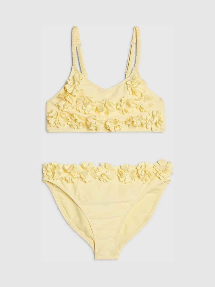 River Island Yellow 3D Flower Bikini - Image 1 of 4