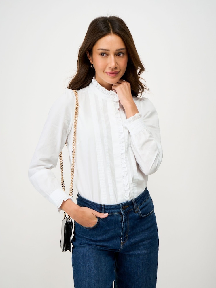 Crew Clothing White Relaxed Fit Cotton Poplin Shirt - Image 1 of 5