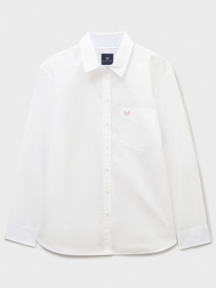 Crew Clothing White Relaxed Fit Cotton Poplin Shirt - Image 5 of 5