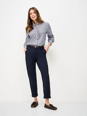 Crew Clothing Blue Garment-Washed Chino Trousers - Image 3 of 5