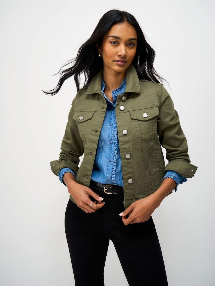 Crew Clothing Green Denim Western Jacket - Image 1 of 5