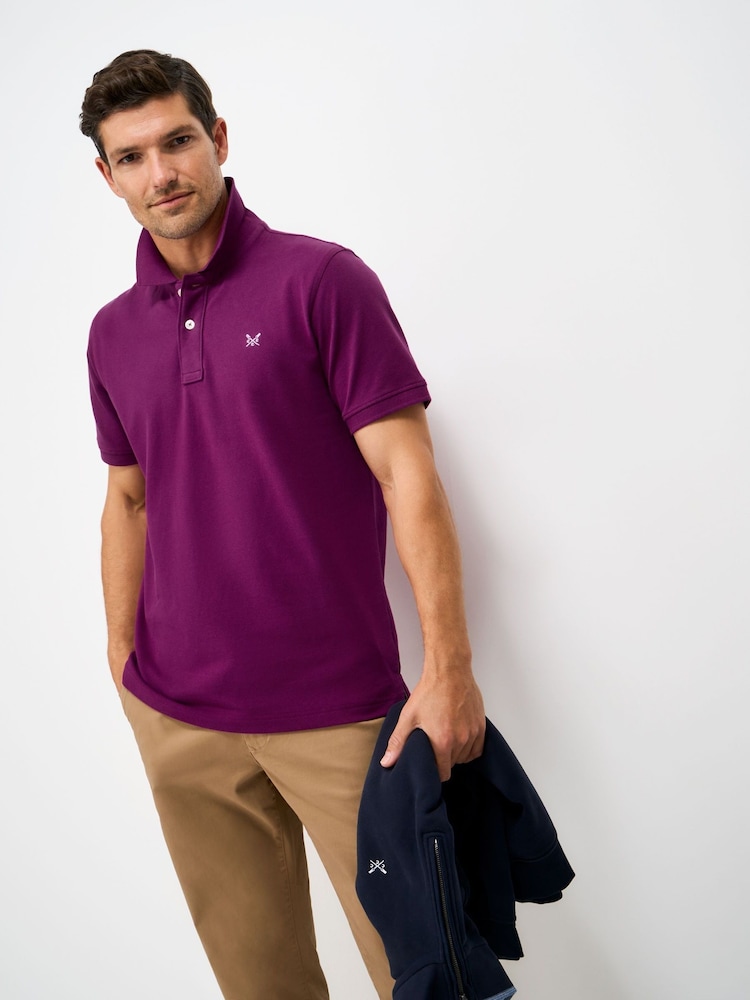 Crew Clothing Purple Classic Cotton Piqué Polo Shirt - Image 1 of 5