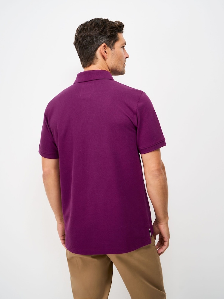 Crew Clothing Purple Classic Cotton Piqué Polo Shirt - Image 2 of 5