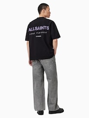 AllSaints Black Ground Underground Oversized Cotton Crew Neck T-Shirt - Image 3 of 9