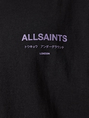 AllSaints Black Ground Underground Oversized Cotton Crew Neck T-Shirt - Image 9 of 9