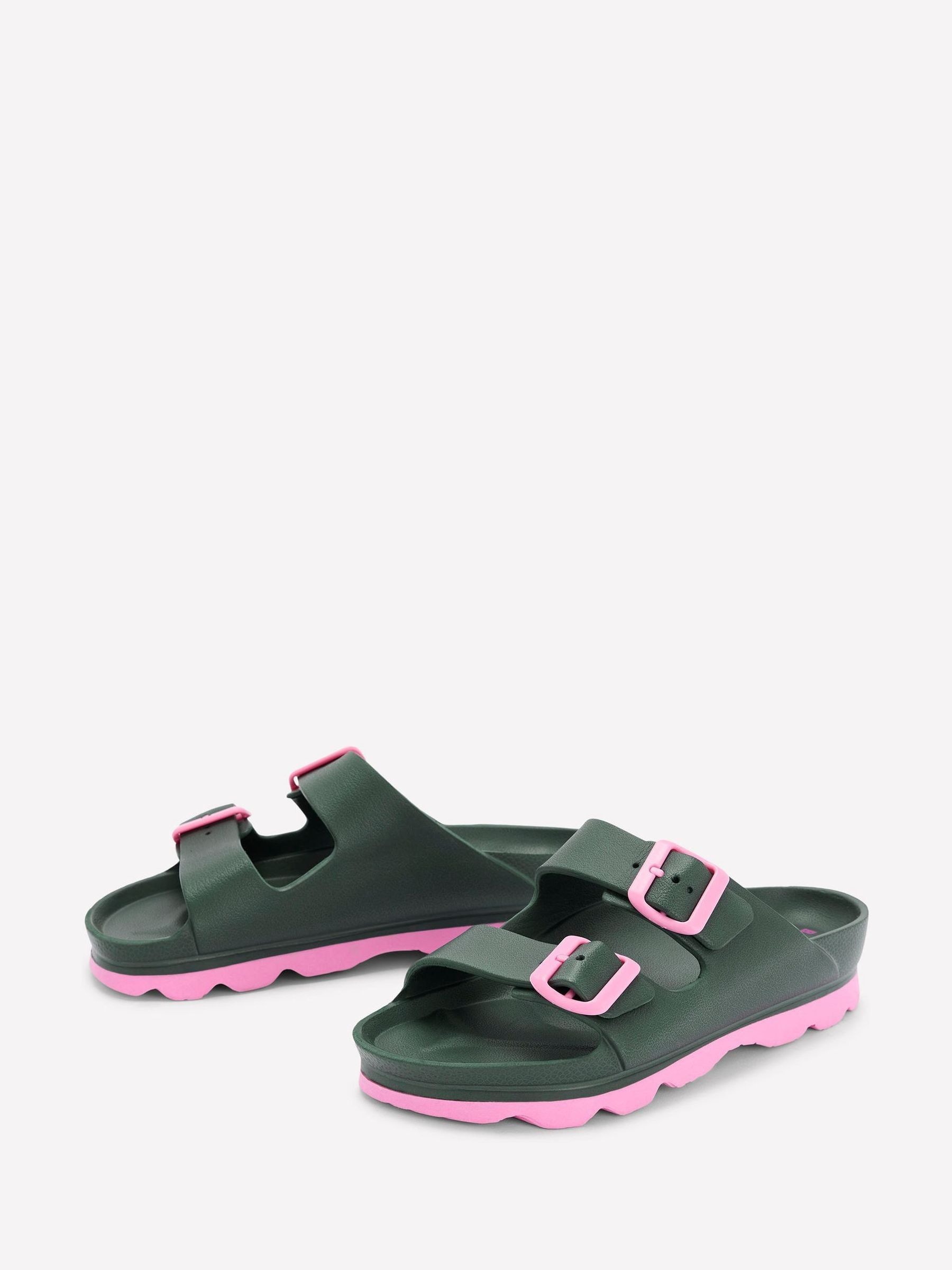 Buy Boden Green Lyla Double Buckle Sliders from Next USA