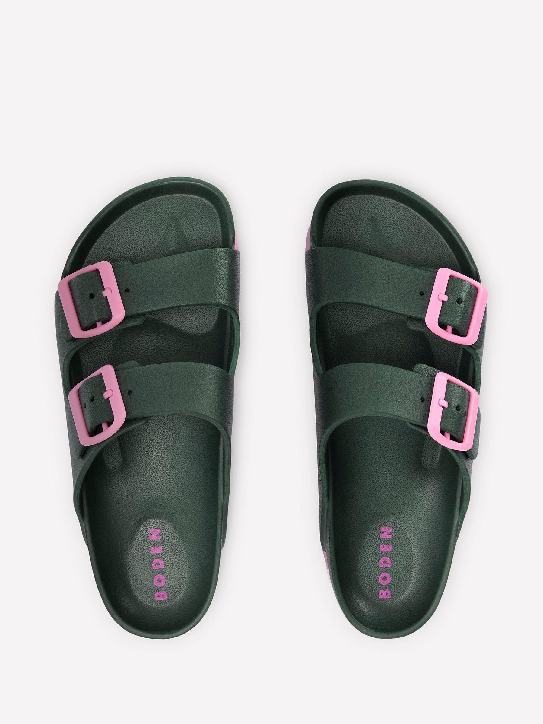 Buy Boden Green Lyla Double Buckle Sliders from Next USA