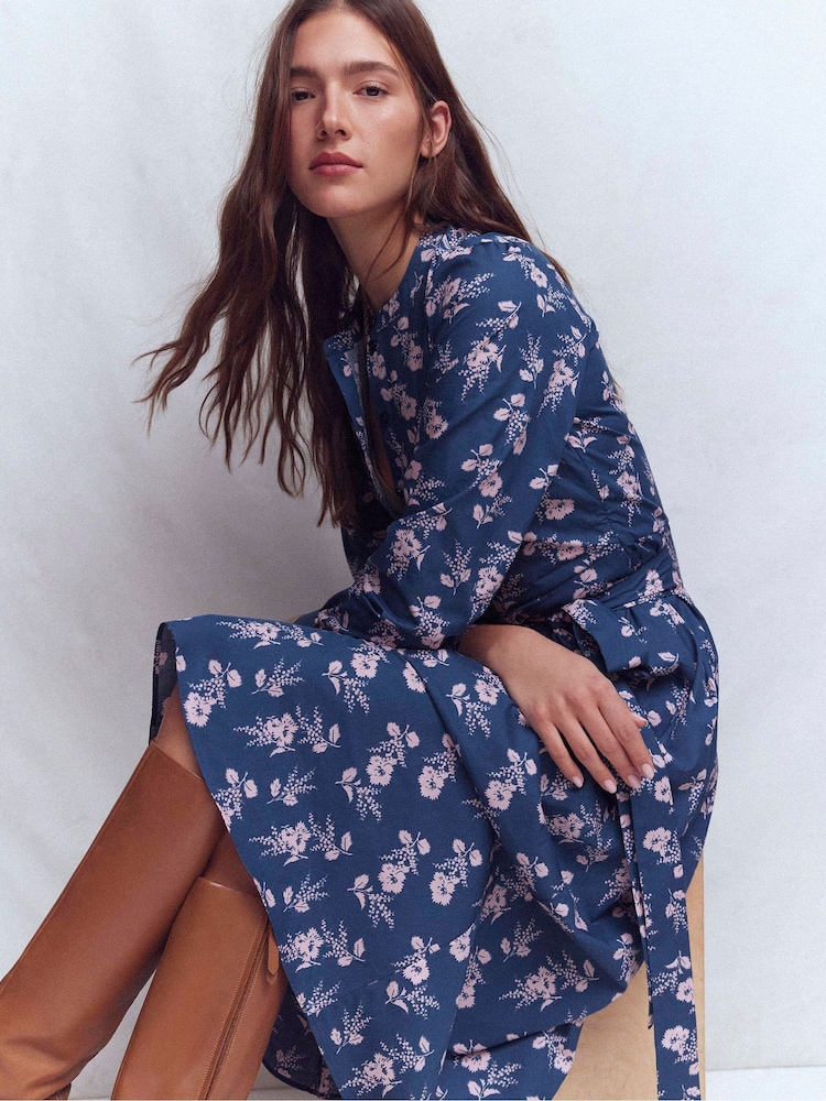 Boden Blue Ava Cotton Midi Dress - Image 2 of 7