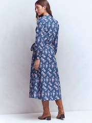 Boden Blue Ava Cotton Midi Dress - Image 4 of 7