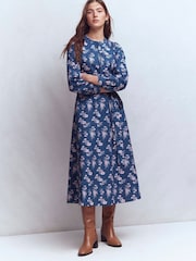 Boden Blue Ava Cotton Midi Dress - Image 5 of 7