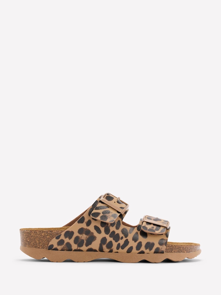 Boden Brown Lyla Printed Buckle Sliders - Image 1 of 3 Boden Brown Lyla Printed Buckle Sliders - Image 1 of 3