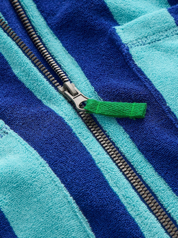 Boden Blue Towelling Zip-up Throw-on Cover Up - Image 3 of 3