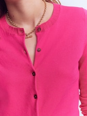 Boden Pink Emilia Cotton Crew Neck Cardigan - Image 2 of 6