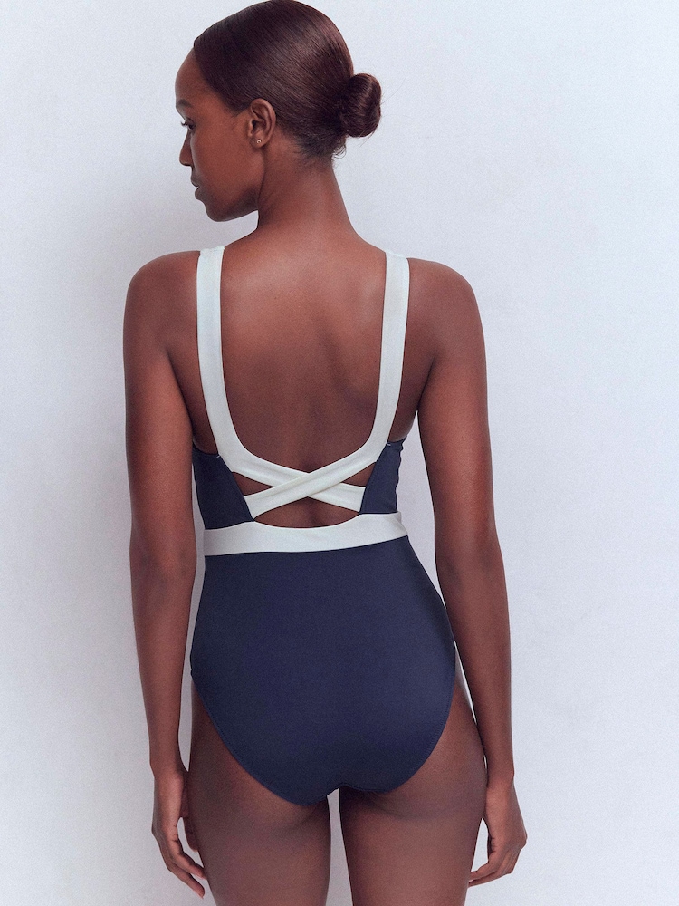 Boden Blue Campania Cross-Back Swimsuit - Image 2 of 7