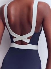 Boden Blue Campania Cross-Back Swimsuit - Image 5 of 7
