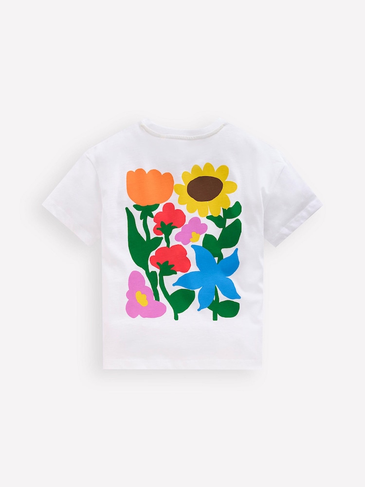 Boden White Short Sleeve Printed T-Shirt - Image 1 of 3 Boden White Short Sleeve Printed T-Shirt - Image 1 of 3