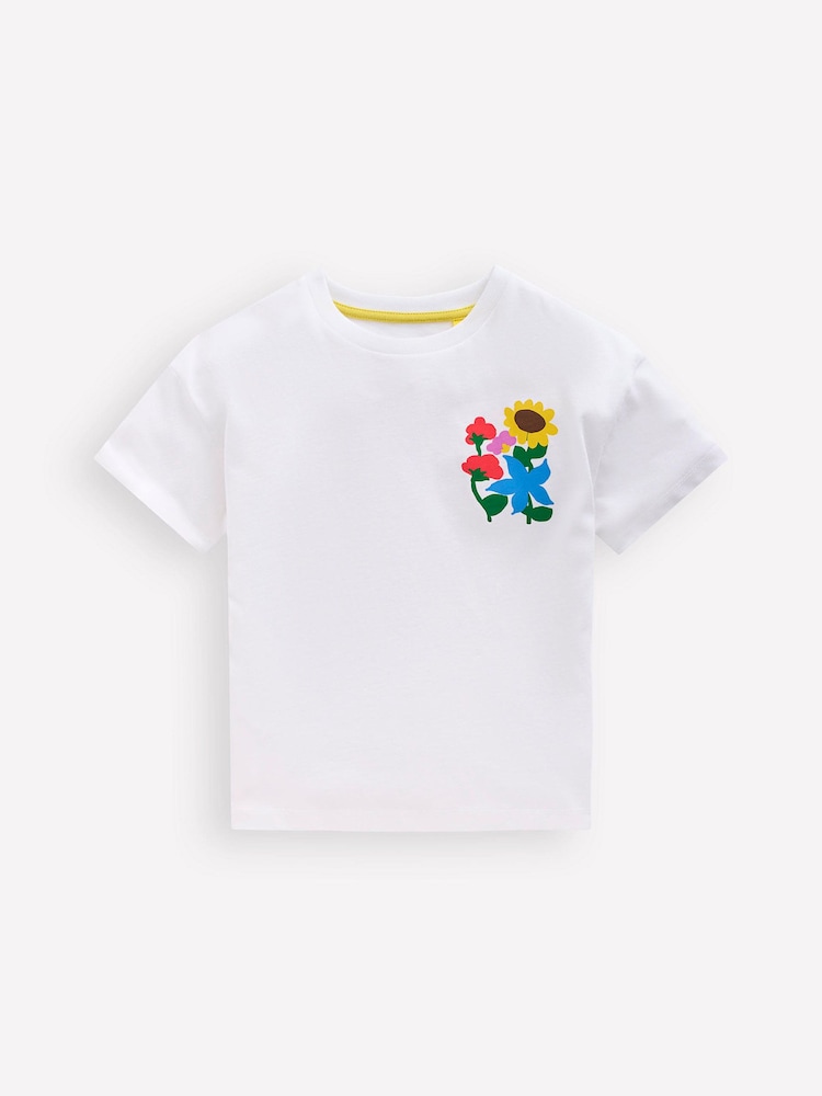 Boden White Short Sleeve Printed T-Shirt - Image 2 of 3 Boden White Short Sleeve Printed T-Shirt - Image 2 of 3