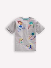 Boden Grey Relaxed Embroidered T-Shirt - Image 1 of 2