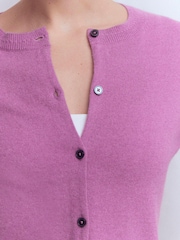 Boden Purple Eva Cashmere Crew Neck Cardigan - Image 4 of 6