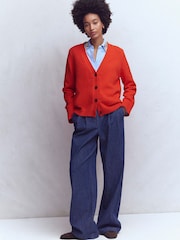 Boden Orange Lucy Relaxed Cotton Cardigan - Image 2 of 7