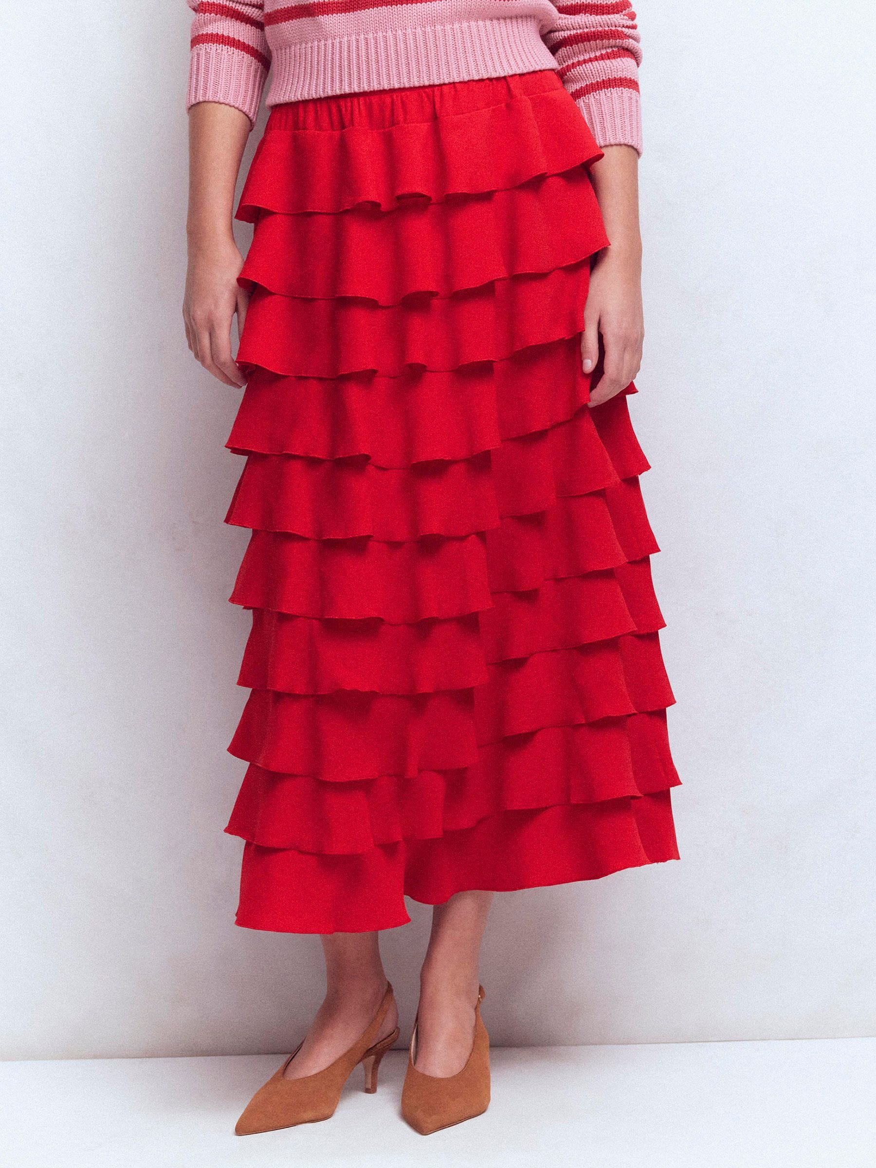 スカート the red thread frontier tiered skirt Layered Frill Skirt by Metamorphose Temps de Fille